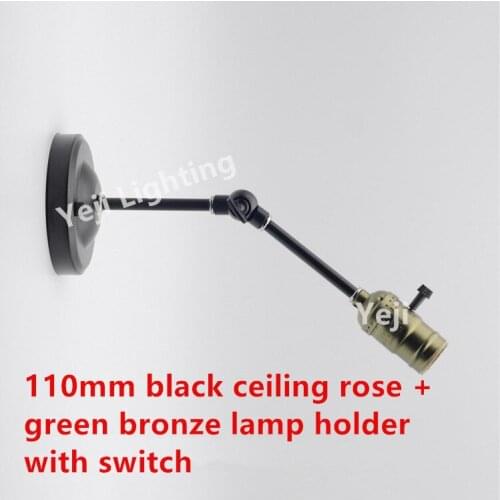 Edison Retro E27 green bronze Lamp holder with switch for Wall lamp Bar Terrace dining room coffee lamp Lighting accessories