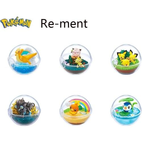 Re-ment CANDY TOYPokemon P9 Pikachu Torchic Dragonite Jigglypuff Anime Action Figure Model Toys Gift for Children