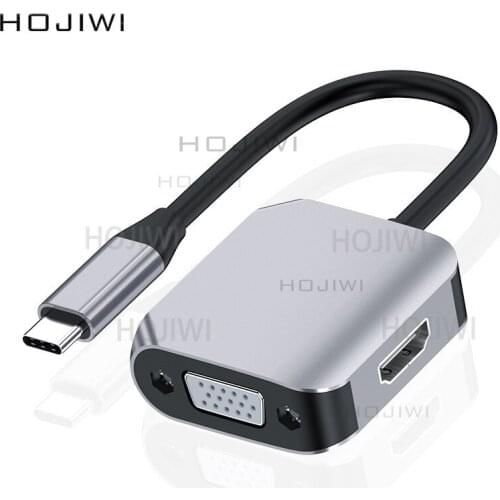 HOJIWI Type-C Hub To HDMI Adapter 4K VGA dock station for laptops MacBook Pro AIR huaweimate mobile phone docking station AA06