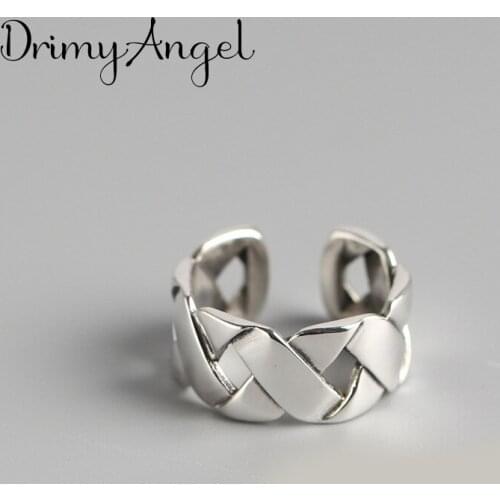 Vintage Handmade Silver Color Cross Rings For Women Men Adjustable Size Christmas Gifts Party Rings Personality