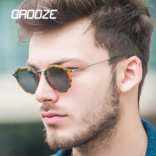 GAOOZE Round Glasses for Men Luxury Women Sunglasses Brand Designer 2021 Resin Miorro Vintage Retro Oculos De Sol Feminino 034