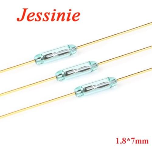 20 pcs Magnetic Reed Switch Sensor 1.8x7mm 1.8*7mm Green Glass Normally Open Control Contact For Sensors 100% Original NO