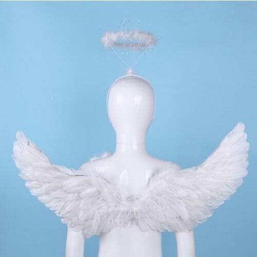 Fashion White Swallow Shape Angel Feather Wings Magic Wand for Cosplay Costume Stage Performance Masquerade Carnival Holiday