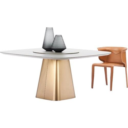 New Chinese solid wood long table modern light luxury household high-end marble table chair combination furniture