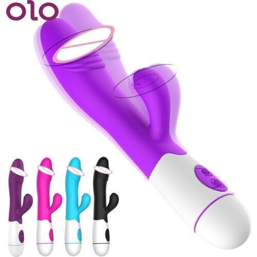 OLO Vaginal Clitoris Stimulator G Spot Massager Dildo Rabbit Vibrator Dual Vibration Sex Toys for Woman Female Masturbator
