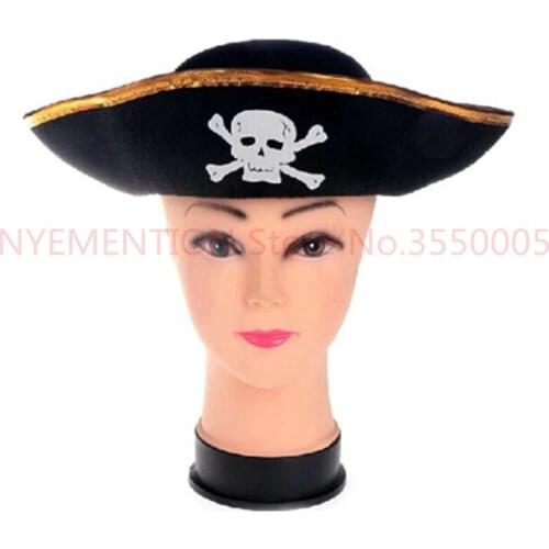 Unisex Dressing Up White Skull Pattern Pirate Bucket Hat Cap 20pcs