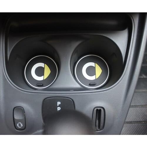 Cup Mats Non-slip Mat Fluorescent Logo Storage Anti Stress Slip Covers Car Styling for Mercedes Smart Fortwo Forfour 453 451 450