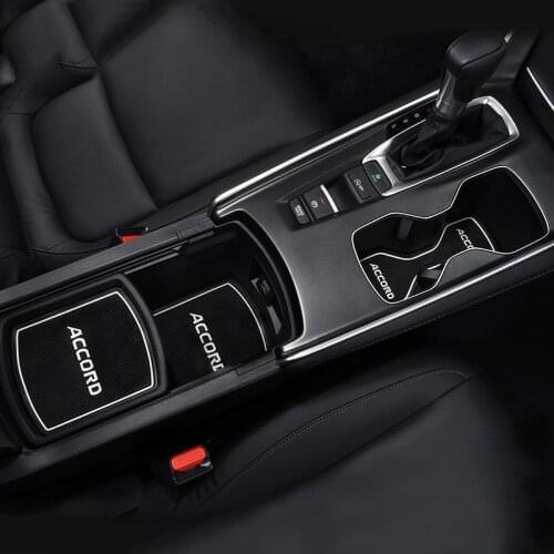 Rubber Car Door Groove Mats For Honda Accord 10th 2018 2019 Gate Slot Pad Non-slip Armrest Storage Cup Pad Interior Accessories