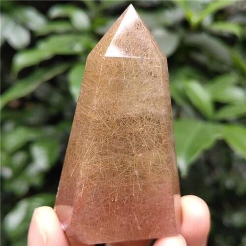 Rutilated Crystal Point Quartz Stones Natural Crystals Wicca Cristal Islande Pierre Naturelle Cristaux Healing Home Decor. 54g