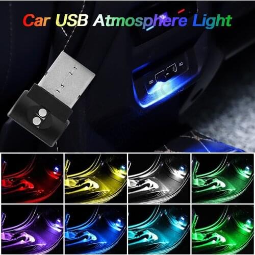 Touch Control Mini USB LED Car Light Auto Interior Atmosphere Light Decorative Lamp Emergency Lighting Auto Colorful Night Light