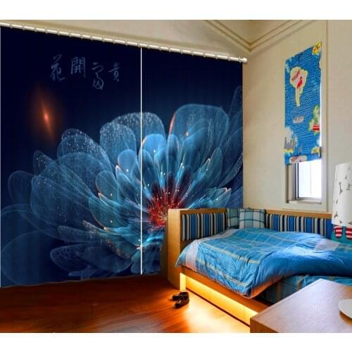 Flower curtains fashion curtain 3D Window Curtain Foggy forest Luxury Blackout Living Room office Bedroom Customized size