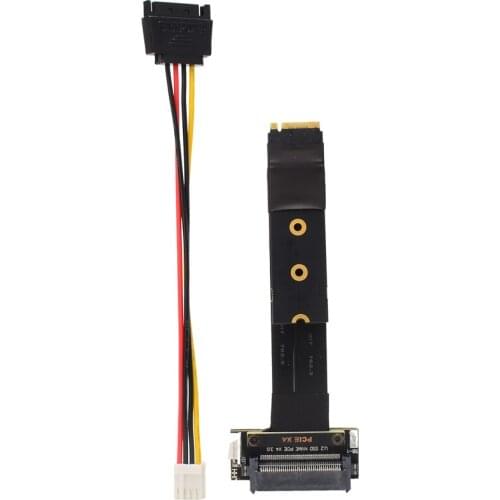 U.2 SFF-8639 Cable with SATA 6-Pin to M.2 Key M Adapter Card Length Customized 3 / 5 /10 /15 /20 /30 /50 / 100cm