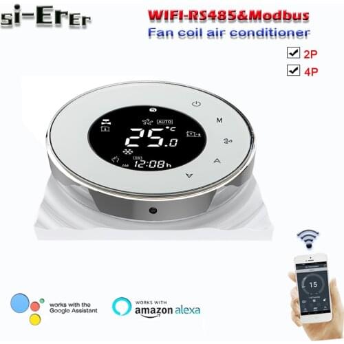 RS485&MODBUS digital cooling / heating wireless wifi temperature control thermostat ,95-240VAC 2p4p for Central air conditioning