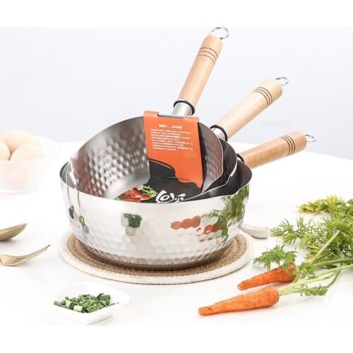 Thickened multi-functional auxiliary food cooking pot noodle soup pot single handle stainless steel milk pot