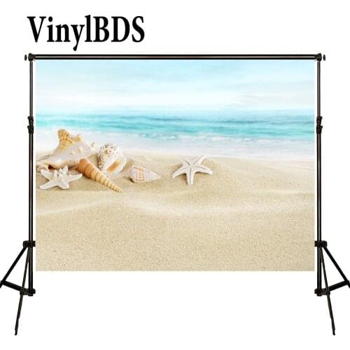 VinylBDS Summer Seaside Beach Wedding Backdrops Newborn Starfish Conch Photo Nature Scenery Travel Backdrop for Children Studio