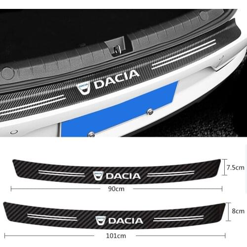 Carbon Fiber Car Rear Bumper Trunk Guard Protected Stickers For Dacia Duster Logan Dokker Lodgy Sandero Stepway