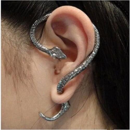 Snake-shaped Winding Animal Ear Clip Womens Punk Style European and American Exaggerated Retro Ear Hook Temperament Jewelry
