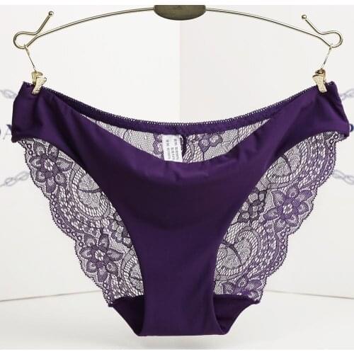 Women Lace Underwear Seamless Cotton Breathable Hollow Briefs Solid Color Woman Nylon Low Rise Lingerie Sexy Underwear Hot Sale