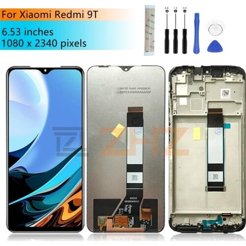 For Xiaomi Redmi 9T LCD Display Touch screen Digitizer Assembly With Frame M2010J19SG Screen Replacement Repair Parts 6.53"