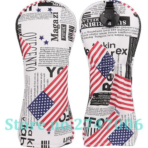 1pc USA Flag Stars and Stripes Golf Club Hybrid Head Cover USA Hybrid UT Cover with No Tag