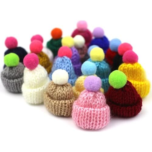 10-50 Pcs Miniature Handmade Knitted Hat For DIY Ddolls Phone Case Decoration Headdress Toy Kids Hand Scrapbooking Art