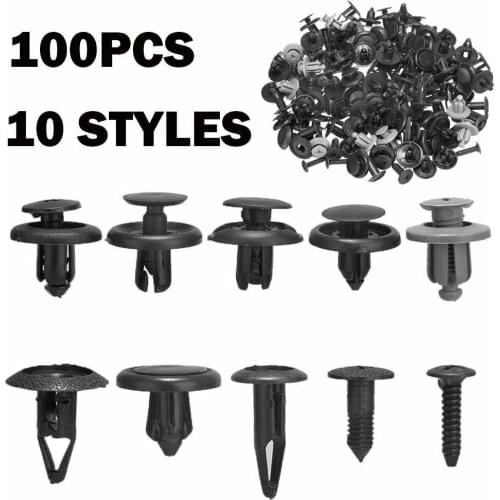 100 Pcs/set Car Bumper Fender Rivets Set Automotive Bumper Push Pins Fasteners Assorted Kit