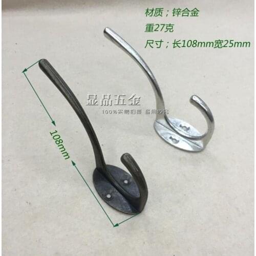 108*25mm Coathook Black clothes hanging hook Single hook Antique Furniture Hardware hook up Furniture Hook wholesale