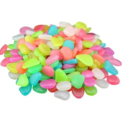 50 Pcs Kids Toys Glow in Dark Pebbles Glow Stones Rocks House Room Tent Walkway Garden Aquarium Fish Tank Light Luminous Stones