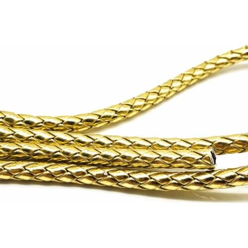 6mm gold and silver 3M six strands PU braided rope leather rope mobile phone rope DIY necklace bracelet hand-woven rope