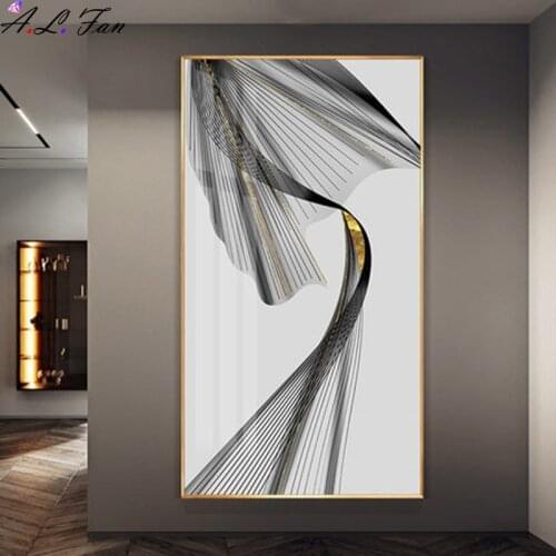Abstract wall painting interior frames black yellow poster and nordic print wall picture for living room wall decoration art
