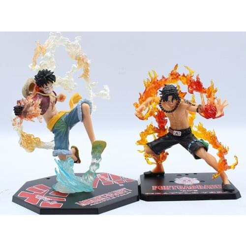 Anime One Piece Luffy Fire Fist ZERO Portgas D Ace Battle Ver. Fleam VC Action Figure Statue Collectible Model Kids Toys Doll