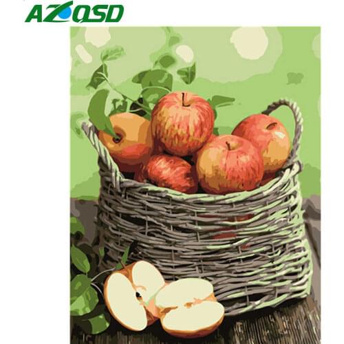 AZQSD Coloring By Numbers Fruit Wall Art Painting By Numbers Flower Hand Paint Kits Canvas Home Decor Gift Acrylic Oil Painting