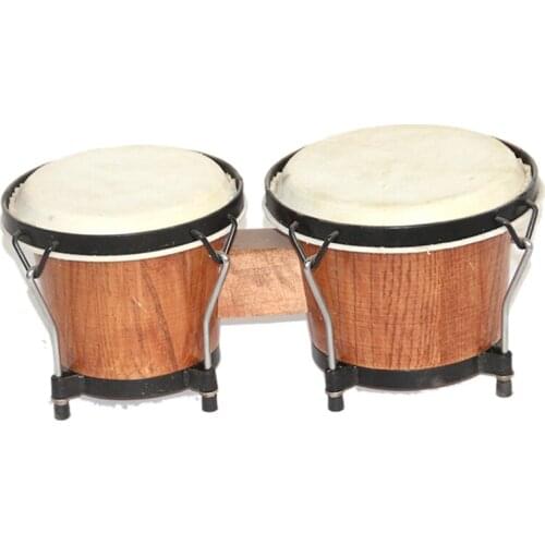 Bongo Drums, 6 inch and 7 inch Drum Set, Tunable Percussion Instruments Poplar Frame Construction Bongo Drum