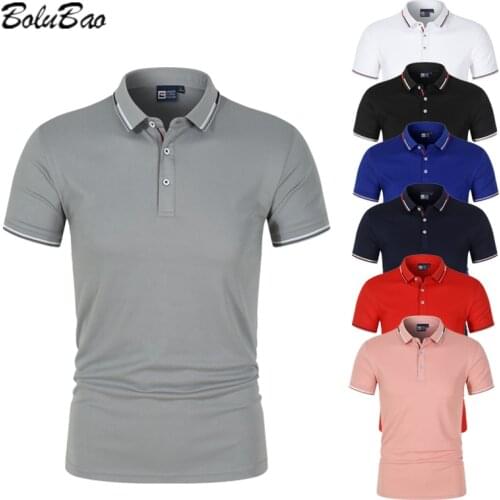 BOLUBAO Summer Mens Polo Shirt Solid Color Cotton Breathble Turn-Down Collar Slim Short Sleeves Casual Brand Polo Shirts Male