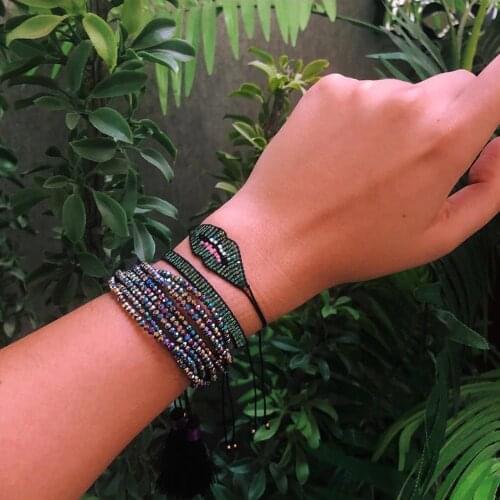 BLUESTAR 2021 MIYUKI Bracelet Color Lips Armband For Women Handmade Crystal Tassel Jewelry Pulseras Mujer