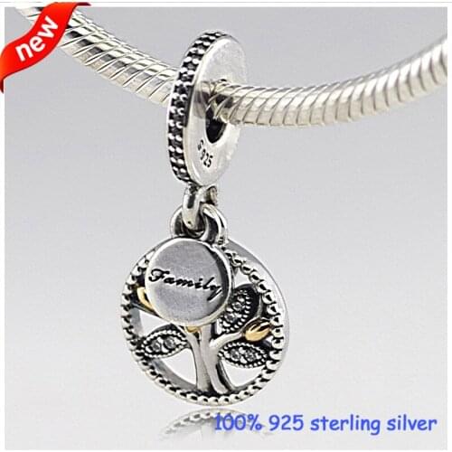 DIY Bracelets Family Tree Silver Charms New 925 Sterling Silver Beads DIY Jewelry Wholesale 09263