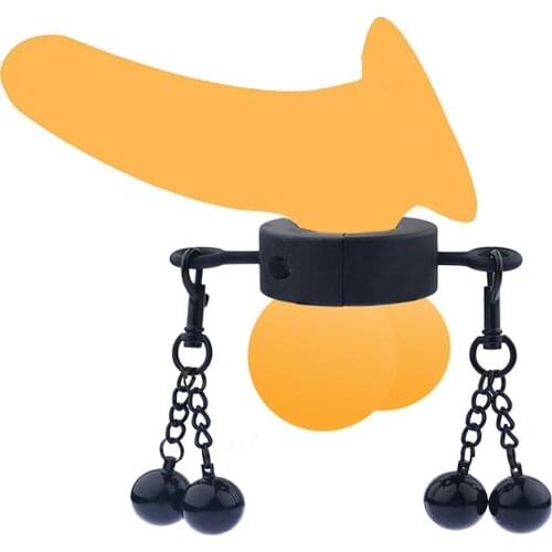 Black Stainless Steel Scrotum Pendant Weight Penis Ball Stretcher for Men Cock Lock Ring Cage Sex Toys For Men Penis Exerciser