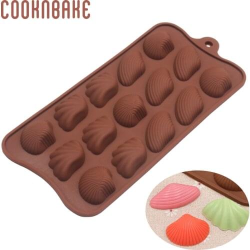 COOKNBAKE silicone Chocolate Candy Mold shell gummy biscuit pastry bakeware DIY cake baking tool ice cube mould 15 hole