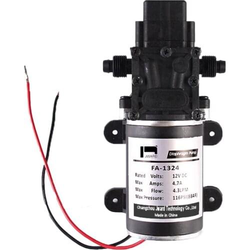 DC 12V 60-100W Intelligent 116PSI 6.2L/Min Water High Pressure Diaphragm Self Priming Pump Spray Water Pump