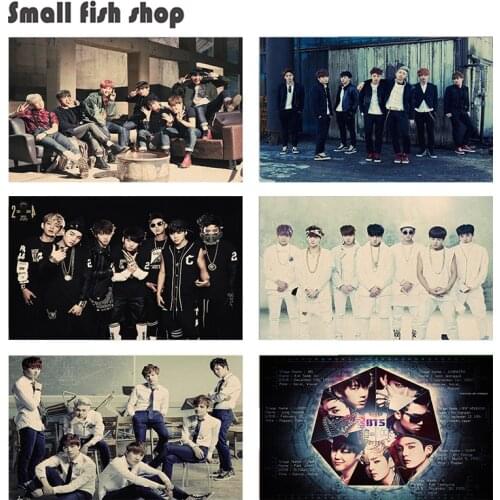 Korean band Home Furnishing decoration Kraft Movie Poster Drawing core Wall stickers