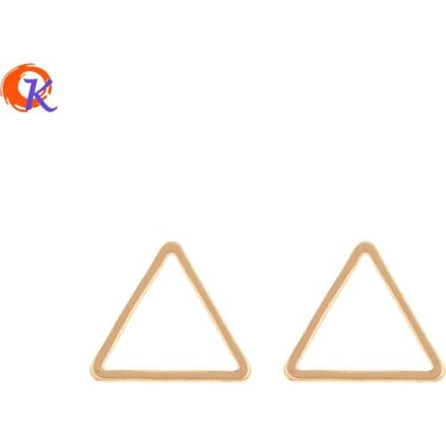 Cordial Design 100Pcs 11*12MM Jewelry Accessories/Hand Made/Triangle Ring Shape/Genuine Gold Plating/DIY Making/Earring Findings