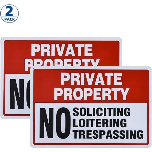DL--2 Pack No Soliciting Loitering Trespassing Sign - UV Protected and Weatherproof