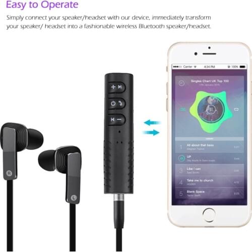 Handsfree 3.5mm jack Bluetooth Aux Audio Receiver Adapter Hands free Car Kit Music Receiver with wireless mic microphone