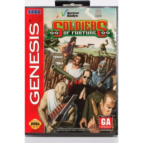 Soldiers of Fortune Game Cartridge 16 bit MD Game Card With Retail Box For Sega Mega Drive For Genesis