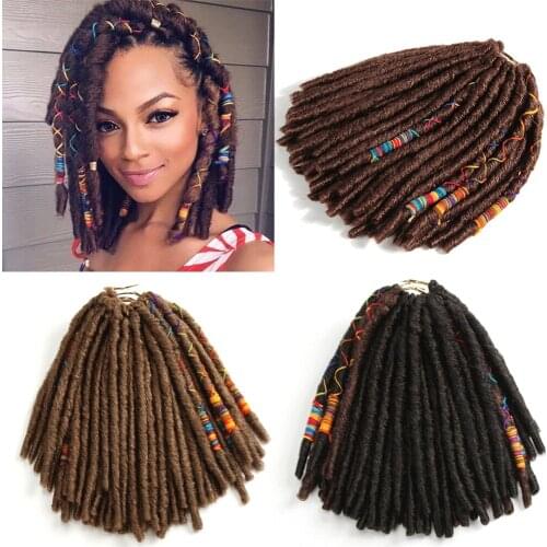 Chorliss 10inch Crochet Braids Synthetic Braiding Hair For Women Extension Afro Hair Styles Soft Faux Locs Brown Black