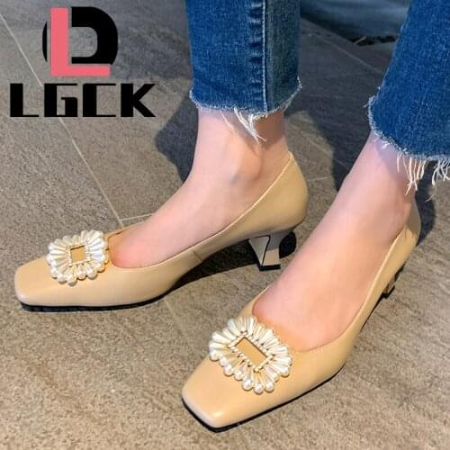 Plus Size 34-43 Classic Bridal Wedding Shoe Woman Metal Decoration High Heel Designer Brand Square Head Shoes Ladies Dress Pumps
