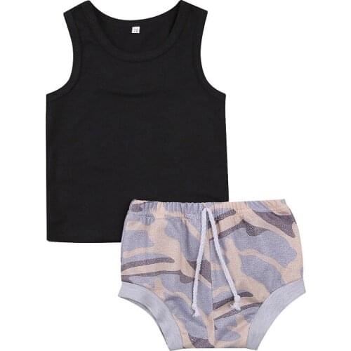 2021 2pcs Newborn Outfits Baby Tank Shorts Chic Print Cool Casual Summer Infant Babys Clothing Sets