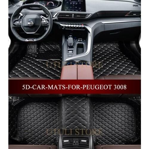 Leather Car floor mats for Peugeot 3008 4008 5008 SUV custom fit car styling all weather carpet floor liners foot mats