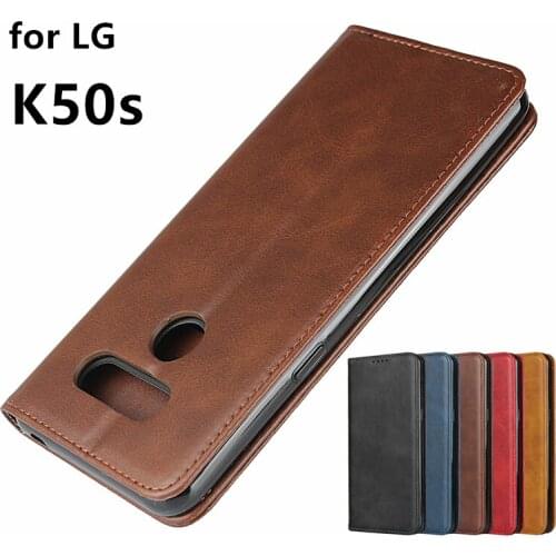 Leather case For LG K50s Flip case card holder Holster Magnetic attraction Cover Case Wallet Case
