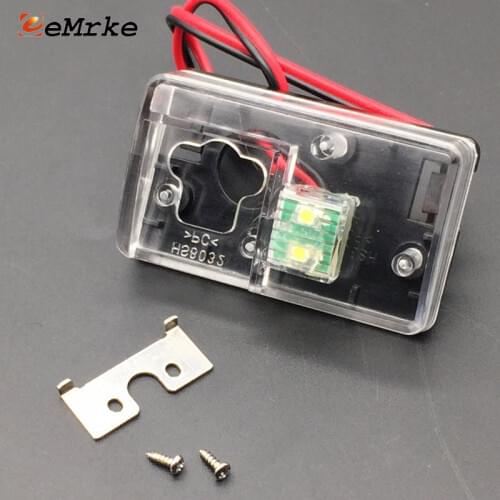 EEMRKE for Citroen C3 C4 C5 C6 Peugeot 206 207 306 307 308 Car Rear Camera Bracket License Plate Lights Housing Mount with LED